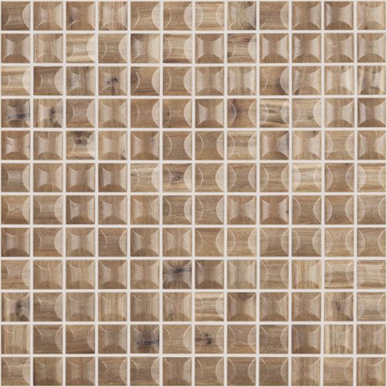 Mosaico De Vidrio Mate 31.7X31.7cm Wood Cerezo - Vidrepur Edna