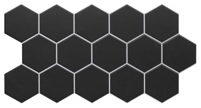 Porcelanato Esmaltado Mate 26.5X51cm Black - Realonda Hex