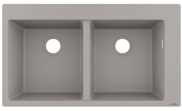 Fregador De Empotrar Doble 33x20x7.5" Concretegrey - Hansgrohe Silicatec 370