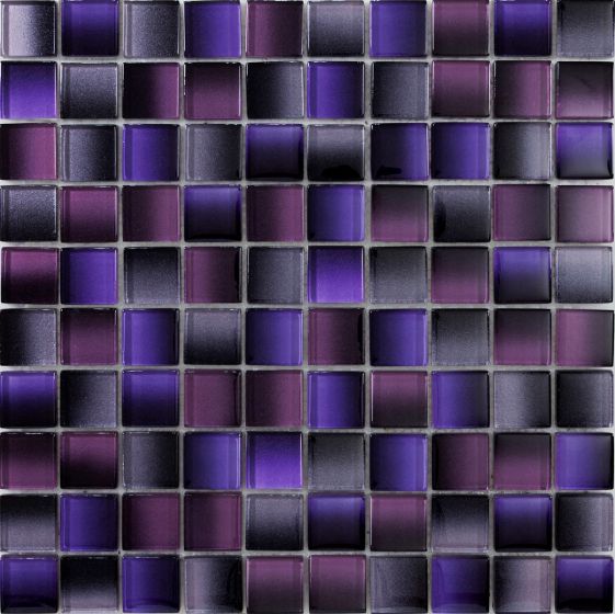 Mosaico De Vidrio Brillante 32X32Cm Morado - Porcelamika Amatista