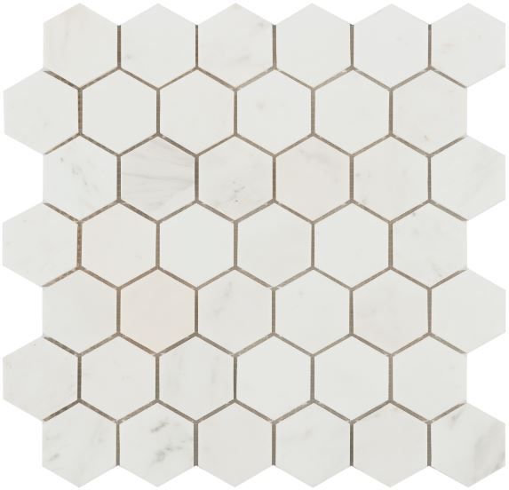 Mosaico Marble Hexagon Mate 30X30Cm Blanco - Porcelamika