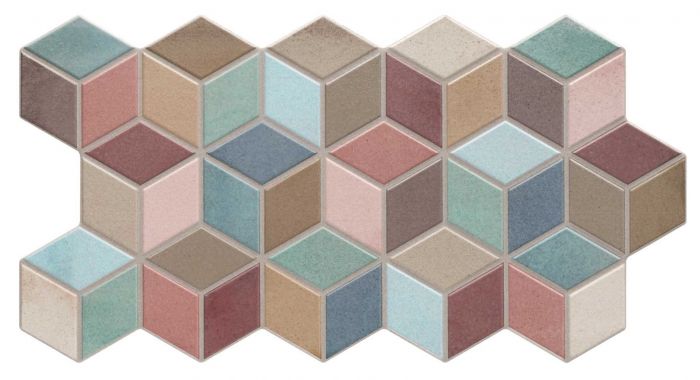 Porcelanato Esmaltado Mate 26.5X51Cm Multicolor - Realonda Rhombus