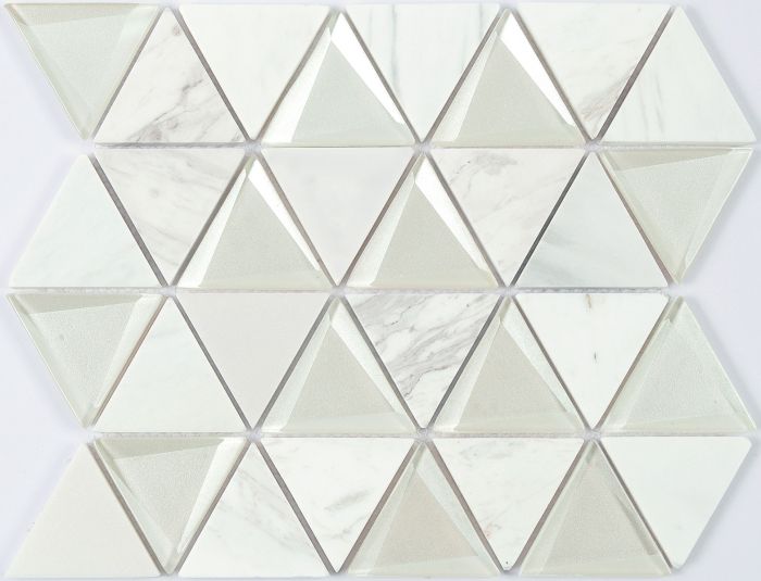 Mosaico Crystal Piedra White - Porcelamika