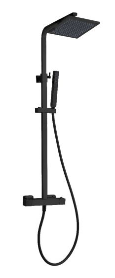 Shower Rail Termostatica Negro Mate - Aqualia Alaro